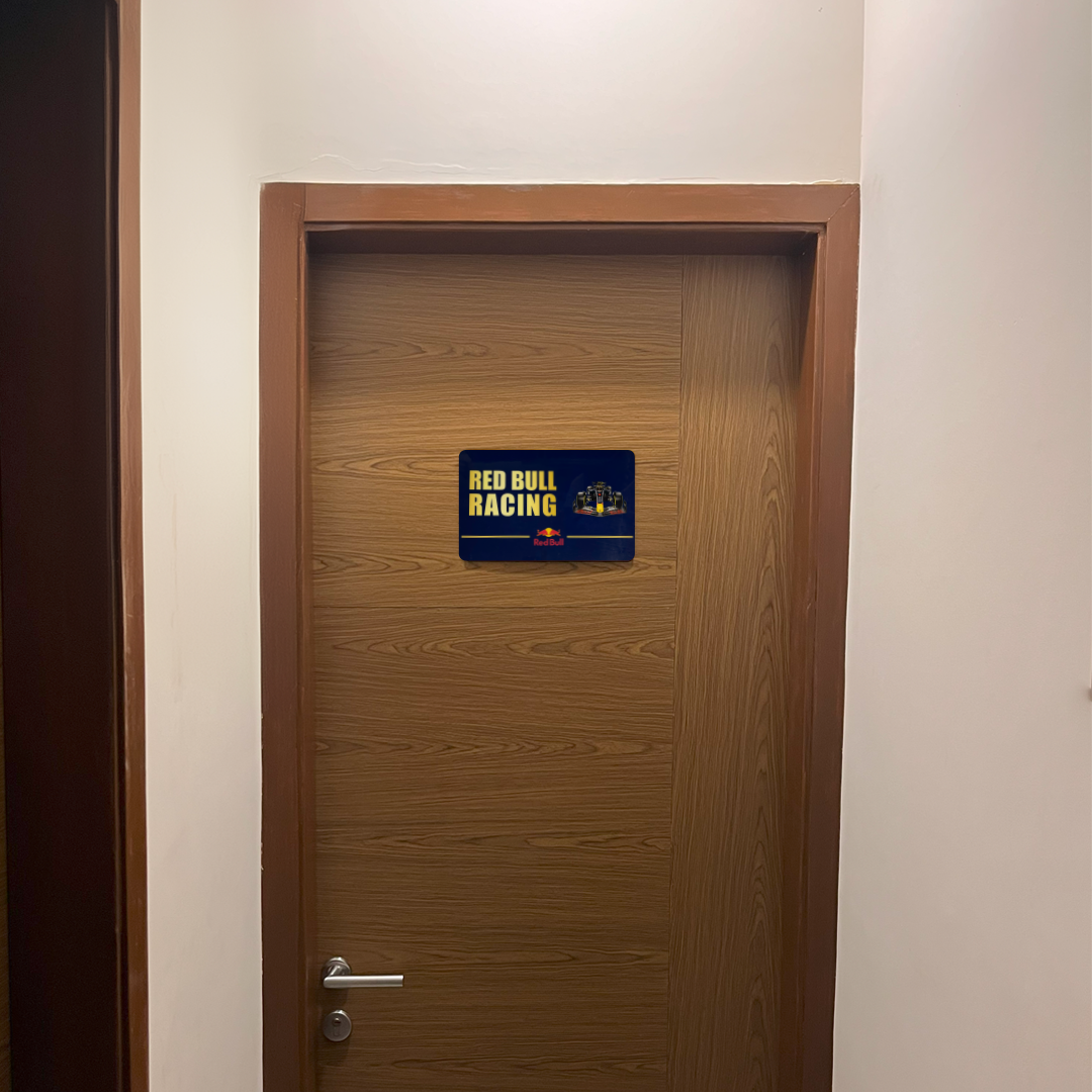 Red Bull Racing Door Sign