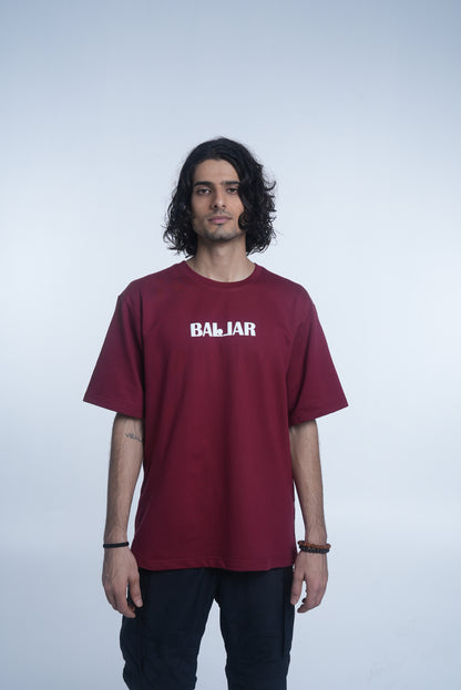 Ballar Basics (Maroon) - Premium Oversized Heavyweight T-shirt