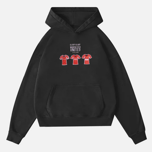 Glory Glory Manchester United - Embroidered Oversized Hoodie