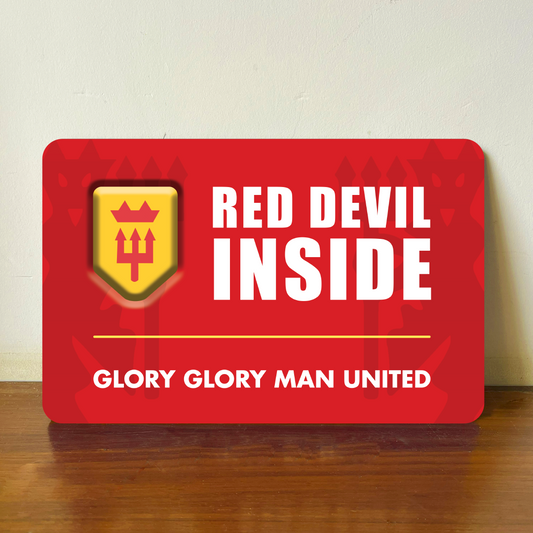 Red Devil Inside - Manchester United Door Sign